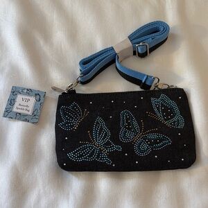 Dark denim Butterfly Clutch